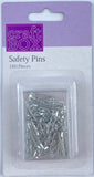 CB-2601 - 160 PCS SILVER SAFETY PINS IN PLASTIC CASE - INNER PACKING 24 PCS