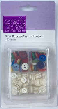 CB-2604 -150 PCS ASSORTED SHIRTS BUTTONS  IN REUSABLE CASE - INNER PACKING 24 PCS