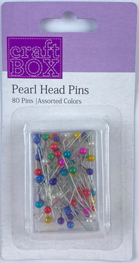 CB-2611 - 80 CT PEARL HEAD PINS ASSORTED COLORS IN STORAGE CASE - INNER PACKING 24 PCS