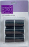 CB-2619 - 6 SPOOLS ALL PURPOSE THREAD - BLACK - INNER PACKING 24 PCS
