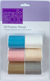 CB-2621 - 6 SPOOLS ALL PURPOSE THREAD - PASTELS - INNER PACKING 24 PCS
