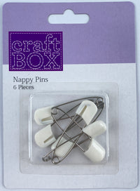 CB-2642 - 6 PCS NAPPY PINS - WHITE - INNER PACKING 24 PCS