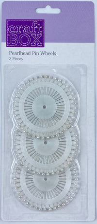 CB-2650 - 3 PCS WHITE PEARLS PIN WHEELS - INNER PACKING 24 PCS