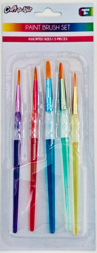 CFK-1447- 5 PC FINE TIPS BRUSHES WITH SILICONE GRIP-24 PCS PER CASE-$1.00/PC