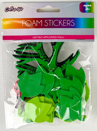 42 PCS FOAM STICKERS- LADY BUG WITH LEAVES - INNWE PACKING 24 PCS