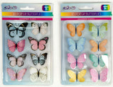 CFK-1642- 8 PCS 3D BUTTERFLY ASSORTMENT