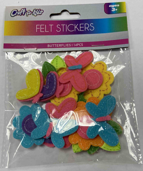 Felt stickers - Butterflies, 200 pcs.