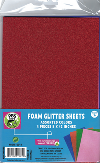 Foam Glitter Sheets-Assorted Colors - 4 CT - INNER PACKING 24 PCS