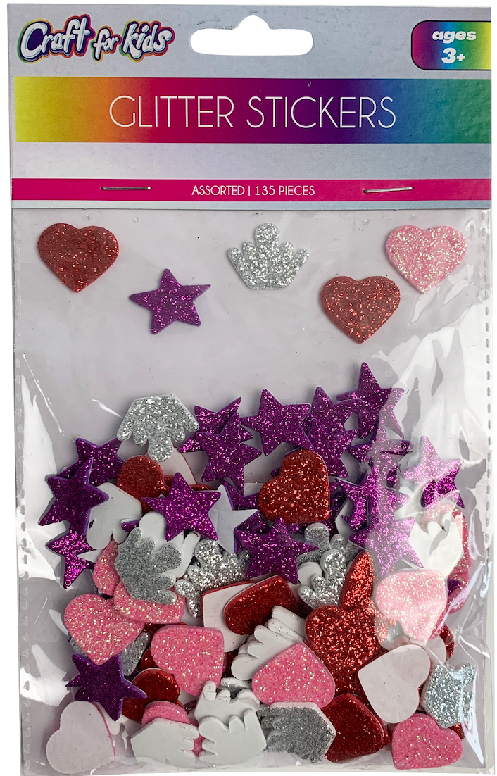 FOAM STICKERS PRINCESS ASSORTMENT-GLITTER